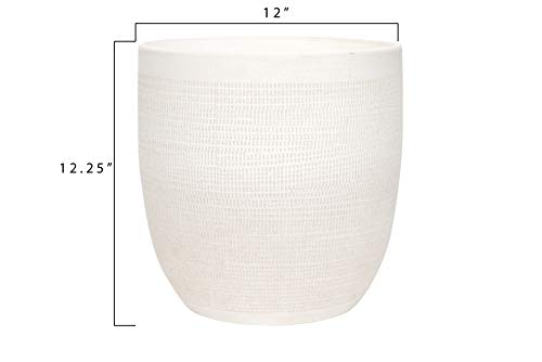 Large Matte White Stoneware Planter k7