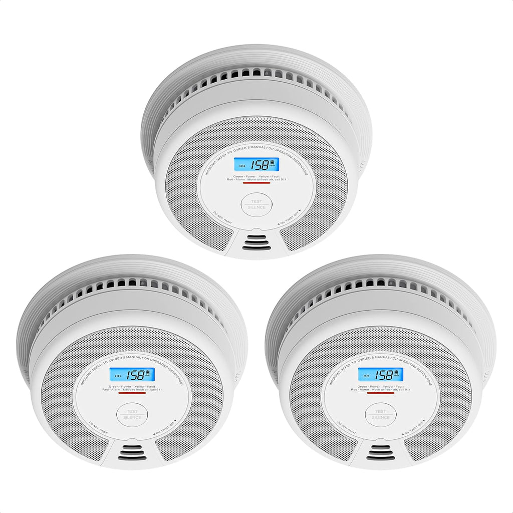 Smoke and CO Detector Alarm with LCD Display, 5-Pack k7