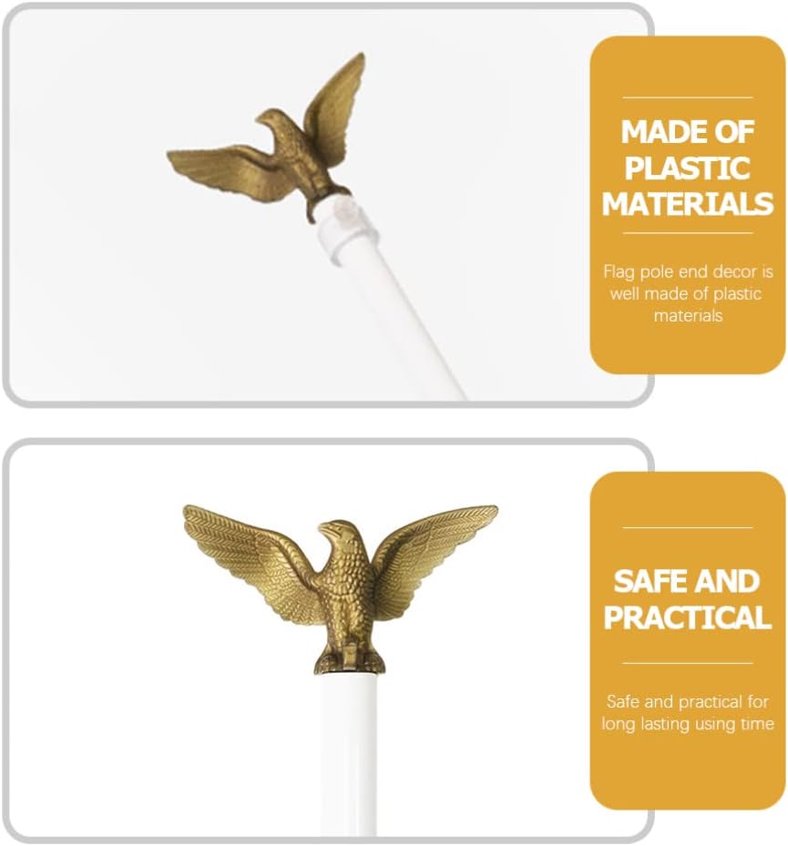 Plastic Flag Pole Eagle Topper Ornament Outdoor Decoration 7k