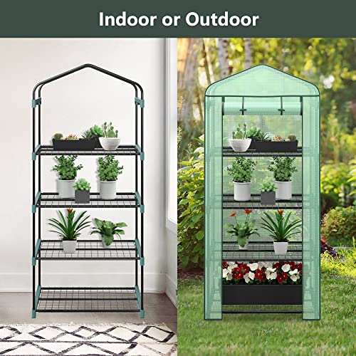 Mini Greenhouse with PE Cover and Roll-Up Zipper Door a7