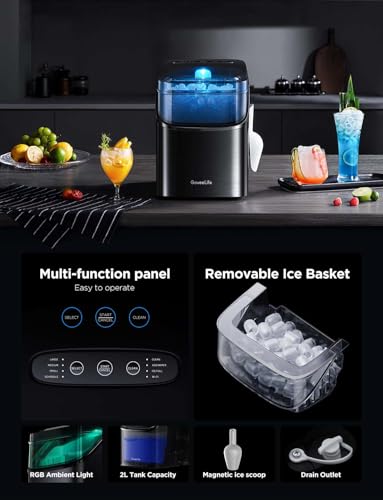 Smart Ice Maker Countertop, Portable with Voice Control, 9 Cubes in 6 Mins a7