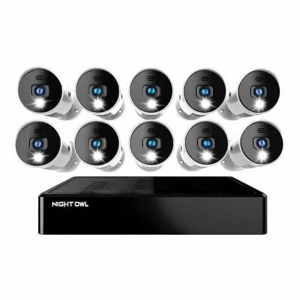 Night Owl 16 Channel 1080p Bluetooth DVR with 1TB Hard Drive and 10 Wired 1080p Indoor / Outdoor Spotlight Cameras with Audio - Curated Treasures Market