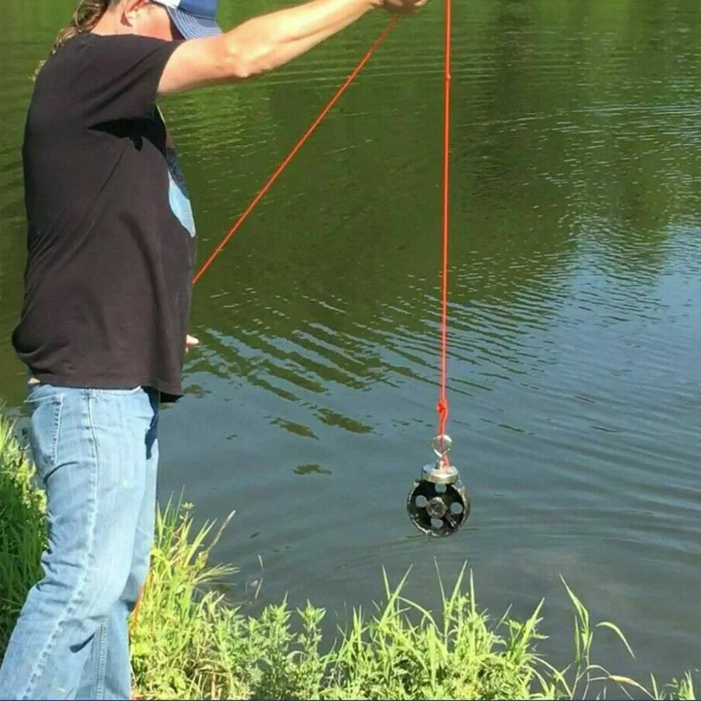 Fishing Magnet Kit 1300LBS Pull Force with Rope and Carabiner 7k