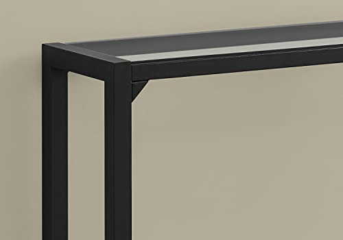Tempered Glass Hall Console Table 42L Black k7