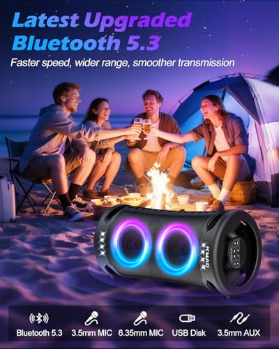 Portable Bluetooth Speaker with Deep Bass and Lights a7
