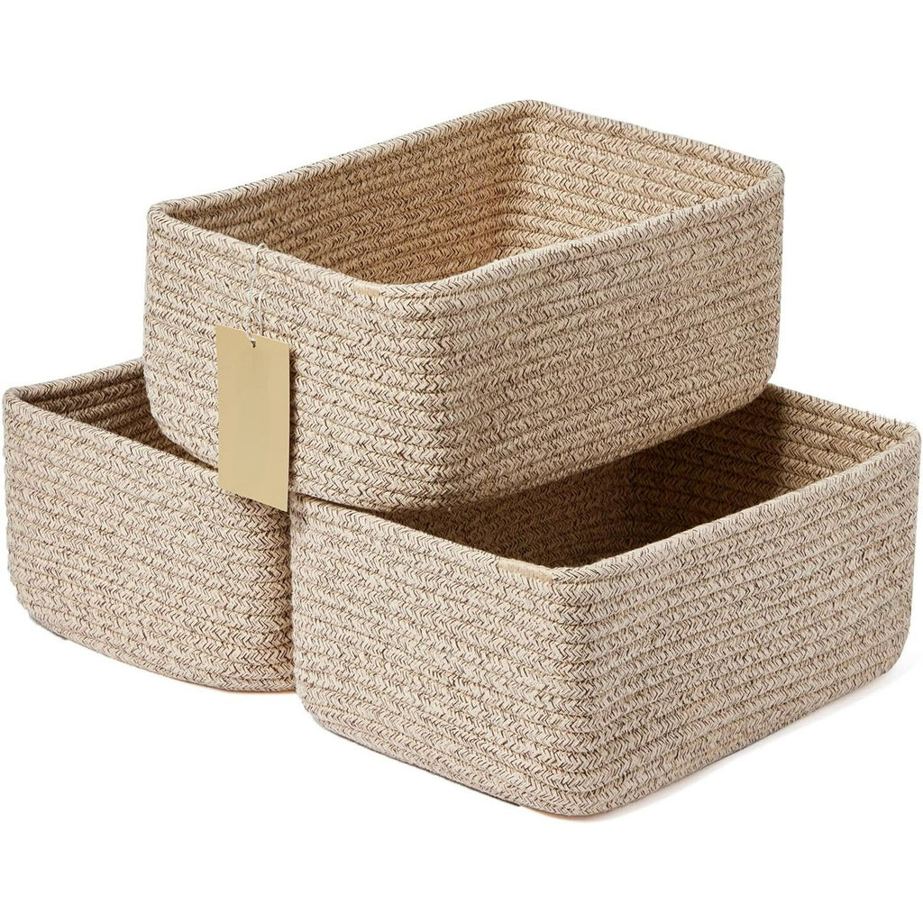 Small Storage Baskets for Organizing 3 Pack Light Pink 7k
