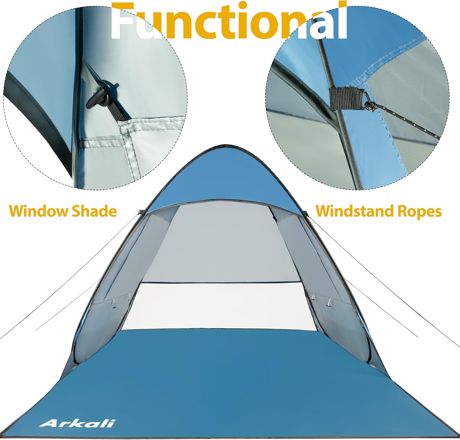 Pop Up Beach Sun Shelter UPF50+ Blue 7k