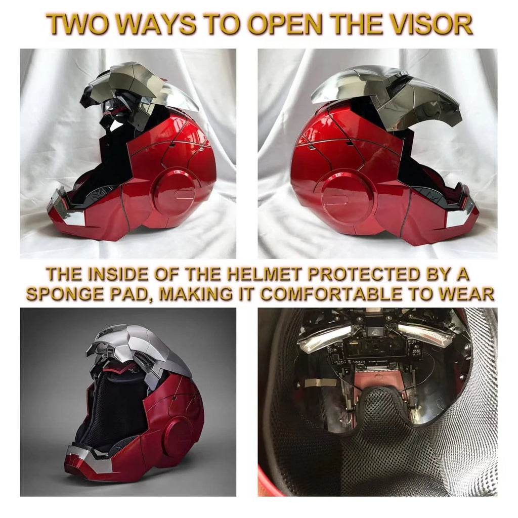 Iron Man Helmet Electronic MK5 Wearable Mask with LED Eyes 7q