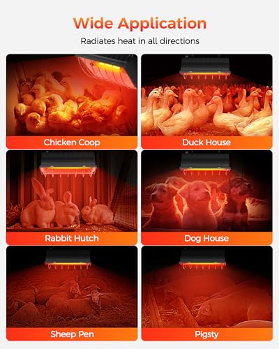 Heat Lamp for Chicken Coop, 250W Waterproof Infrared Heater a7