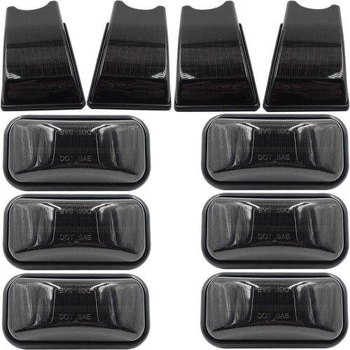 10pcs OEM Hummer Cab Roof Lamps Housing For 2003 2004 2005 2006 2007 2008 2009 Hummer H2 and 2005-2009 Hummer H2 SUT Top Clearance Marker Smoked Lens OEM Front Rear Cab Roof Bulbs Shell