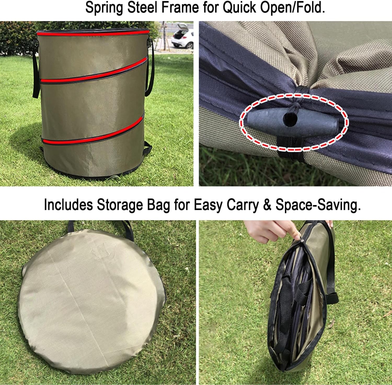 Foldable Garden Leaf Bag 2 Pack 24 30 Gallon Pop-Up Reusable Yard Waste Bags a7