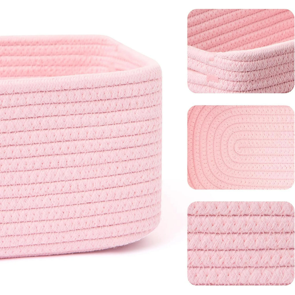 Small Storage Baskets for Organizing 3 Pack Light Pink 7k