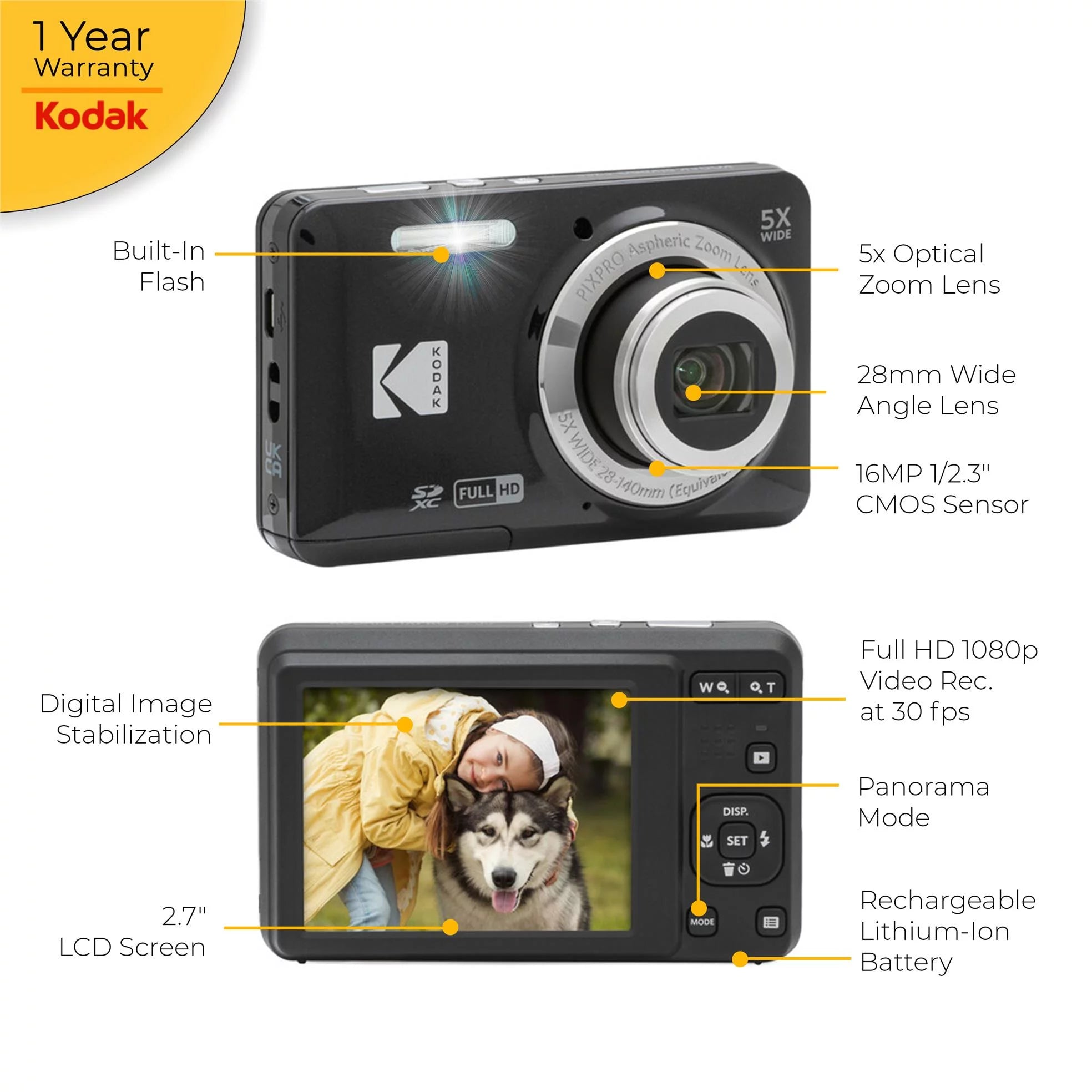Digital Camera Black with Accessories k7