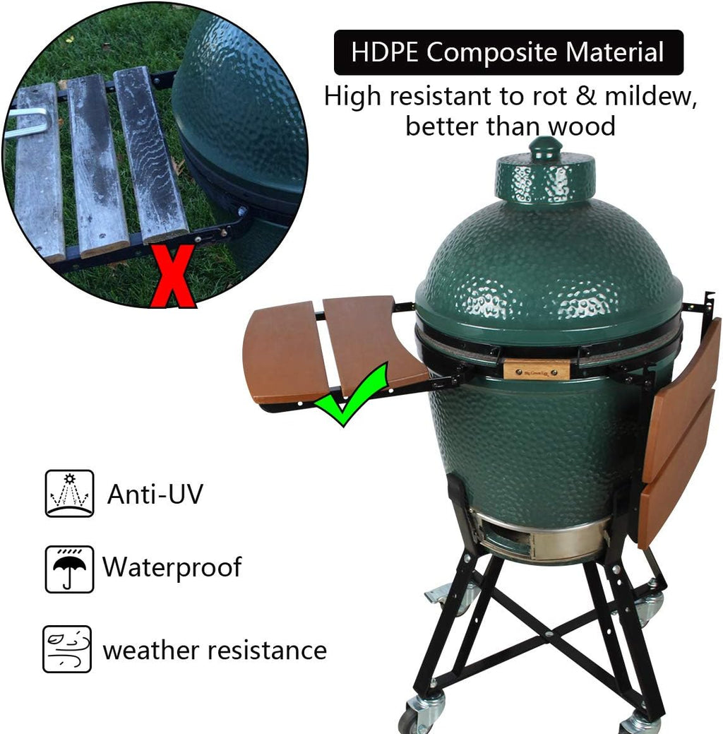 Grill Side HDPE Shelves for Big Green Egg Parts Replacement BBQ Accessories Fit Large 3 Slats K7