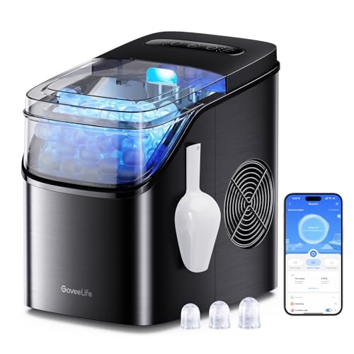 Smart Ice Maker Countertop, Portable with Voice Control, 9 Cubes in 6 Mins a7