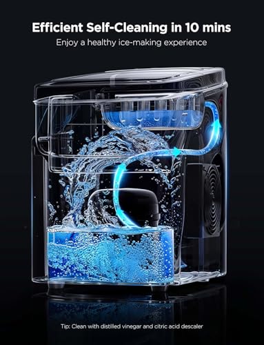 Smart Ice Maker Countertop, Portable with Voice Control, 9 Cubes in 6 Mins a7