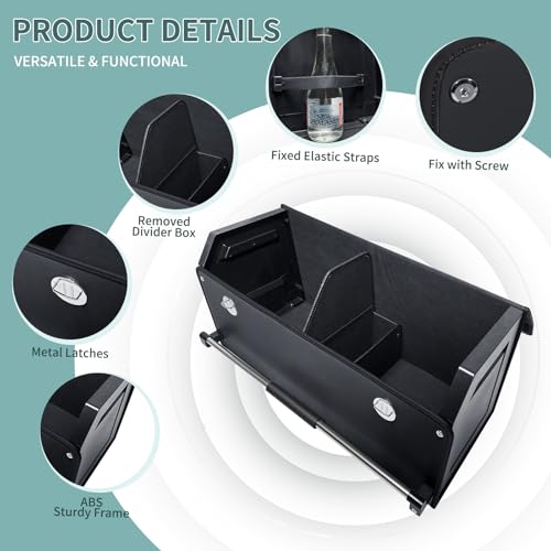 Car Organizer Trunk, Collapsible Leather with Lid, Auto Cargo Storage a7