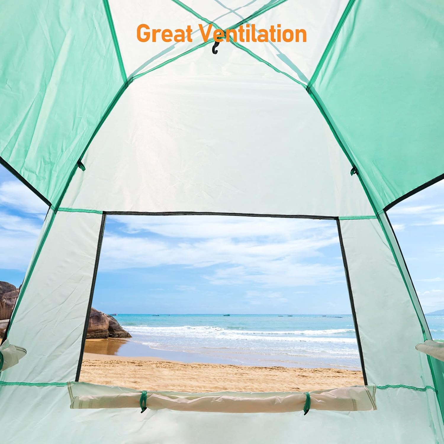 Pop Up Beach Tent, Anti-UV, 3 Mesh Windows G7