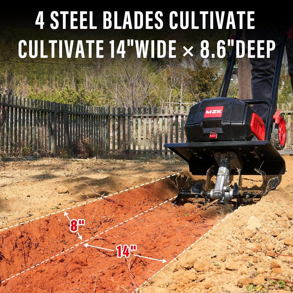 40V 12-inch Cordless Garden Tiller, Battery Powered Cultivator q7