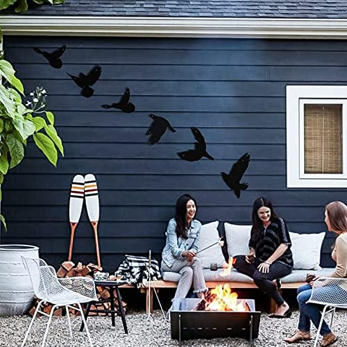 Black Birds Metal Wall Decor Set of 6 k7