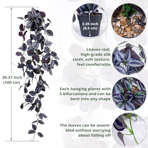 Artificial Hanging Pothos Plant 37.7in Black Pot a7