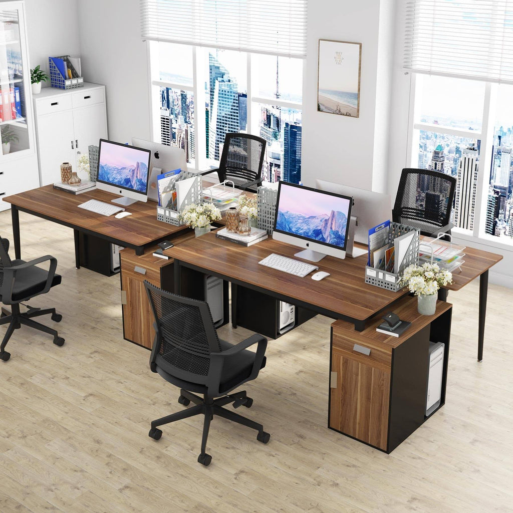 55 inch Computer Desk with Drawers and Storage Cabinet k7