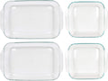 Pyrex (2) 233 3qt & (2) 222 2qt Glass Baking Dish Combo