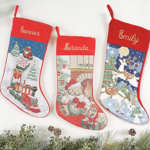 Personalized Christmas Needlepoint Stocking 100% Wool A7