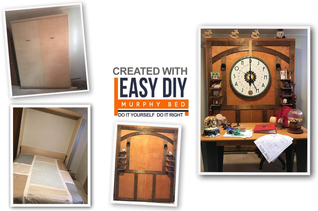 Queen Size Murphy Bed Hardware Kit DIY Wood Frame Folding Wall Bed 7k