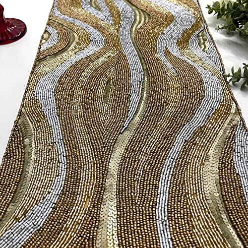 Beaded Table Runner 13x36 Multicolour H7q
