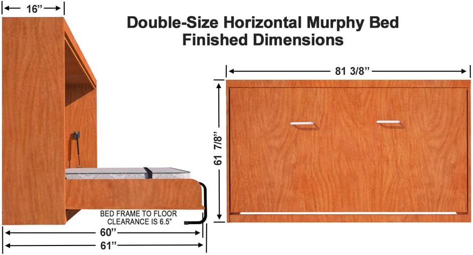 Queen Size Murphy Bed Hardware Kit DIY Wood Frame Folding Wall Bed 7k