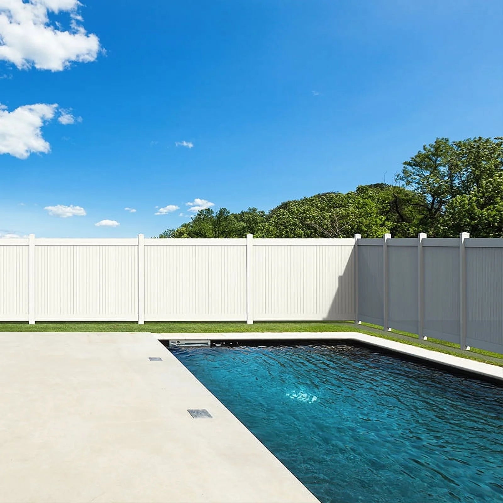 Durable White Vinyl Privacy Fence Panels Set of 2 - 6ft.H x 6ft.W - Superior Outdoor Garden Fencing Solution for Enhanced Privacy and Style - Curated Treasures Market