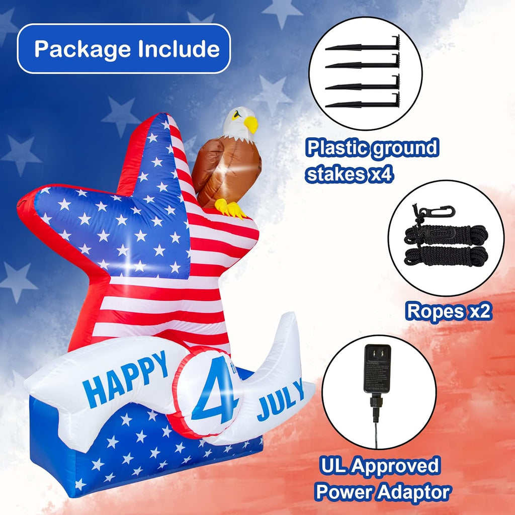 Patriotic Inflatable Eagle Yard Decoration with LED Lights k7