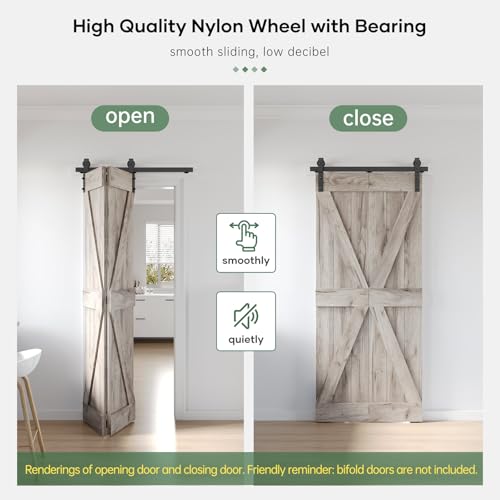 Bifold Sliding Barn Door Hardware Track Kit 4f