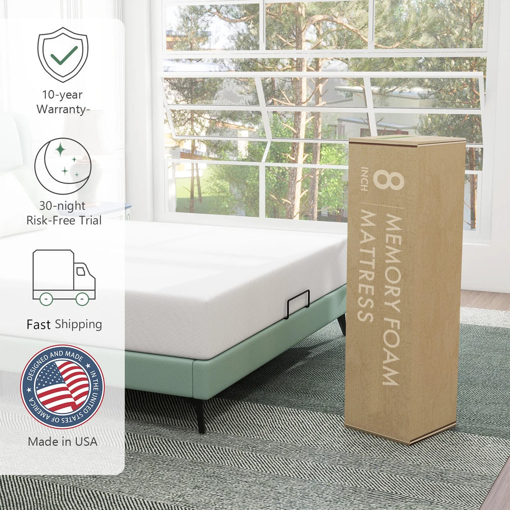 Queen Mattress 10 Inch Cooling Gel Memory Foam Medium Firm A7