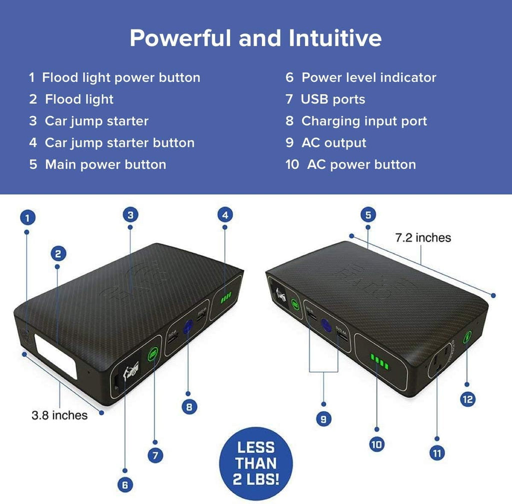 Wireless Laptop Power Bank 44400mWh Portable Charger Car Jump Starter AC Outlet Rose Gold k7